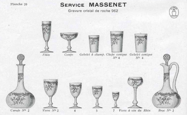 Verre à whisky / gobelet en cristal de St Louis, modèle Massenet gravé doré à l'or fin - signé