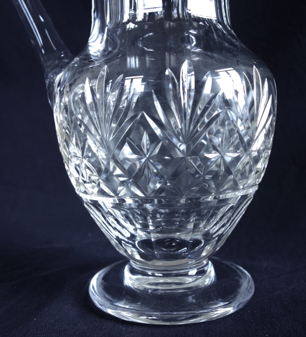 St Louis crystal water pitcher, Massenet pattern - signed