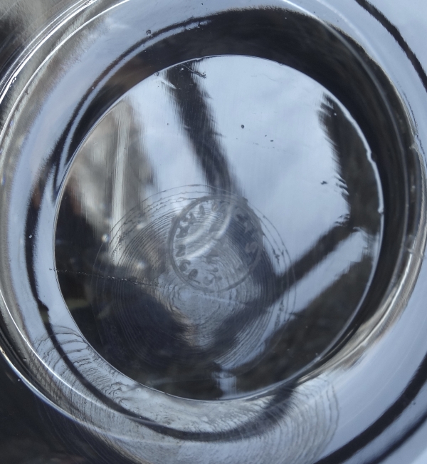 St Louis crystal water pitcher, Massenet pattern - signed