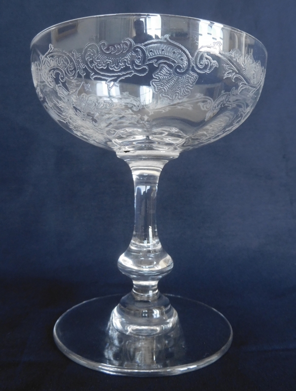 St Louis crystal champagne glass, Massenet pattern