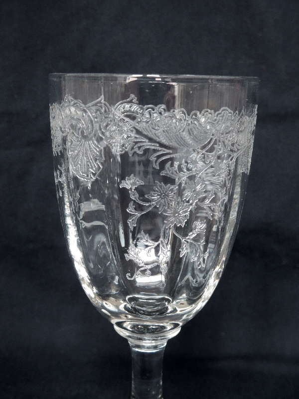 St Louis crystal water glass, Massenet pattern - 16cm