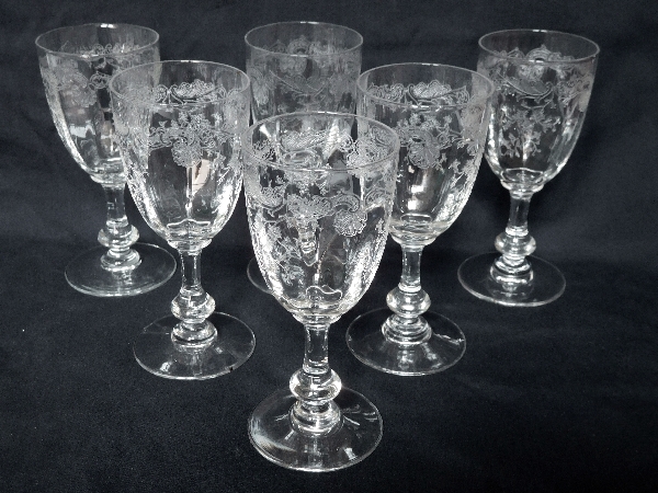 St Louis crystal wine glass, Massenet pattern - 13.4cm