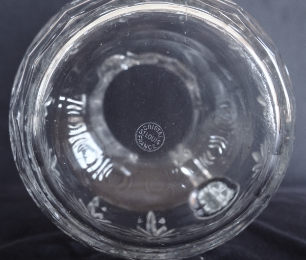 St Louis crystal wine decanter, Massenet pattern - signed