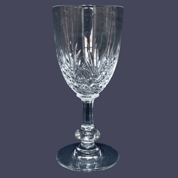 St Louis crystal water glass, Massenet pattern - signé - 15.8cm