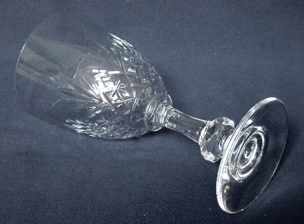 St Louis crystal water glass, Massenet pattern - 16cm