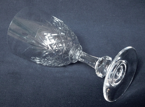 St Louis crystal wine glass / port glass, Massenet pattern - signed - 11.9cm