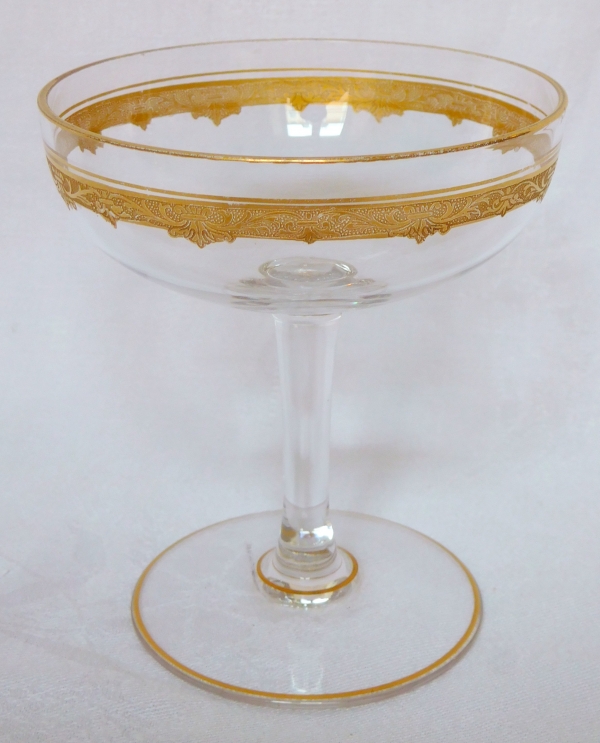 St Louis crystal champagne glass, Roty pattern