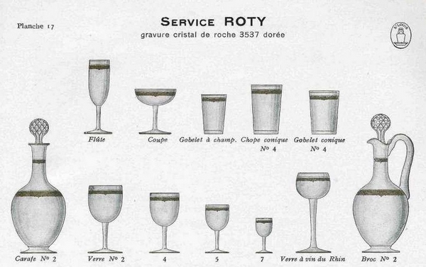 St Louis crystal champagne glass, Roty pattern