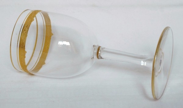 Verre à liqueur en cristal de Saint Louis, modèle Roty gravé et doré - 8,6cm