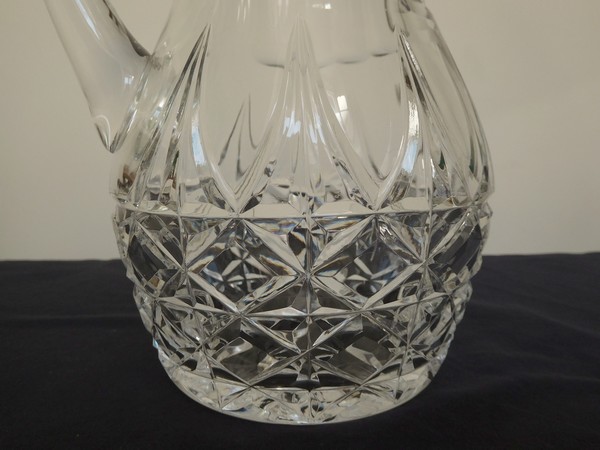 St Louis crystal pitcher, Tarn pattern - signed