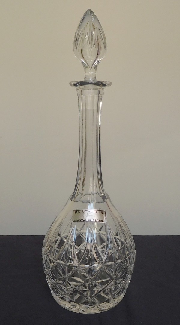 St Louis crystal wine decanter, Tarn pattern - signed - NEW