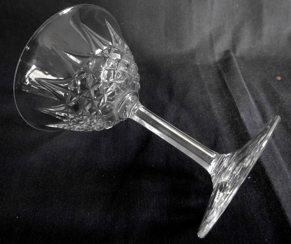 St Louis crystal champagne glass, Tarn pattern - signed