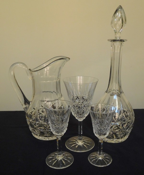 St Louis crystal wine or port glass, Tarn pattern - 13cm - signed