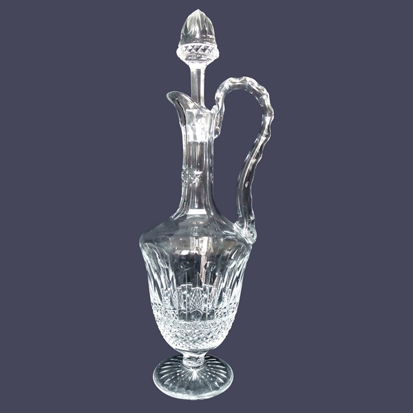 St Louis crystal ewer / wine decanter, Tommy pattern - signed