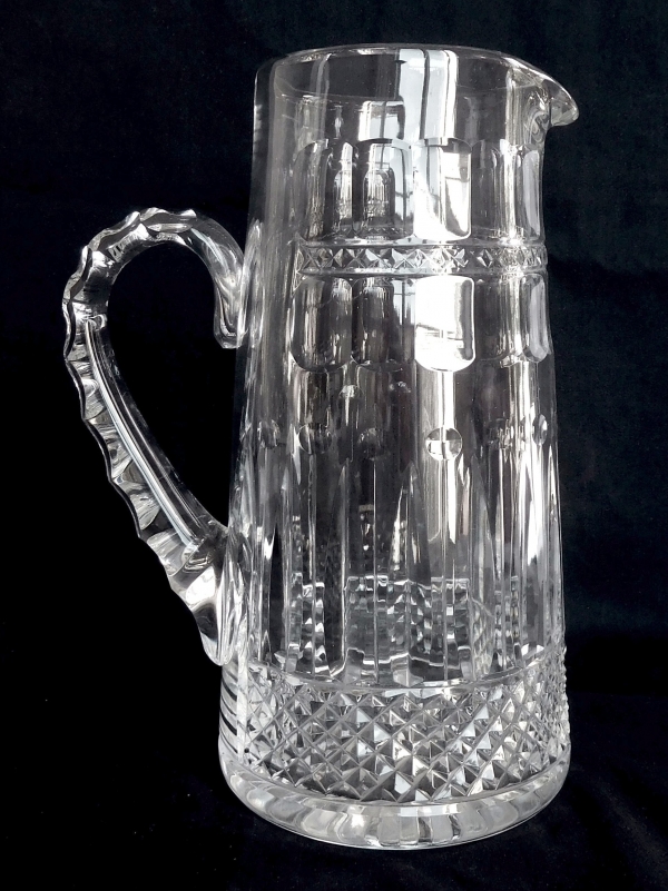 St Louis crystal orange juice pitcher, Tommy pattern - signed