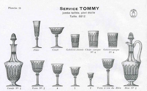 Coupe à champagne en cristal de St Louis, modèle Tommy - signée