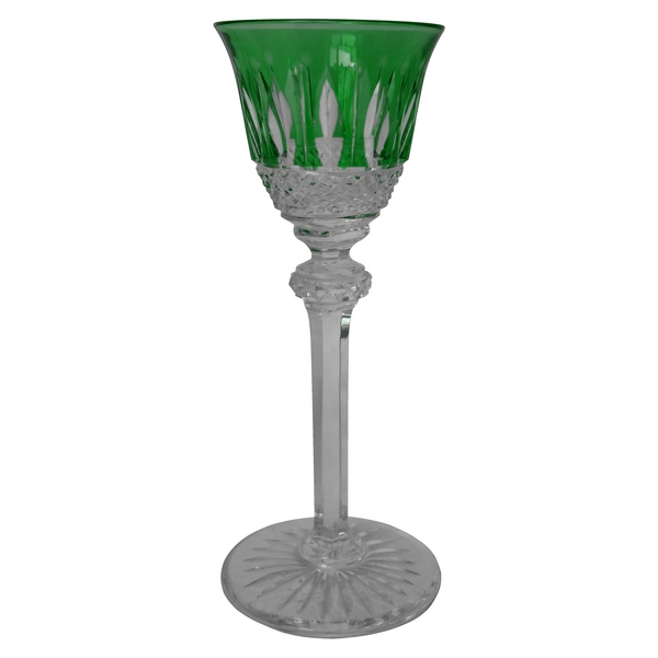 Verre à liqueur en cristal de St Louis, modèle Tommy, cristal overlay vert - 13,4cm