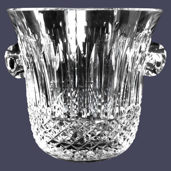 St Louis crystal ice bucket for champagne, Tommy pattern - signed