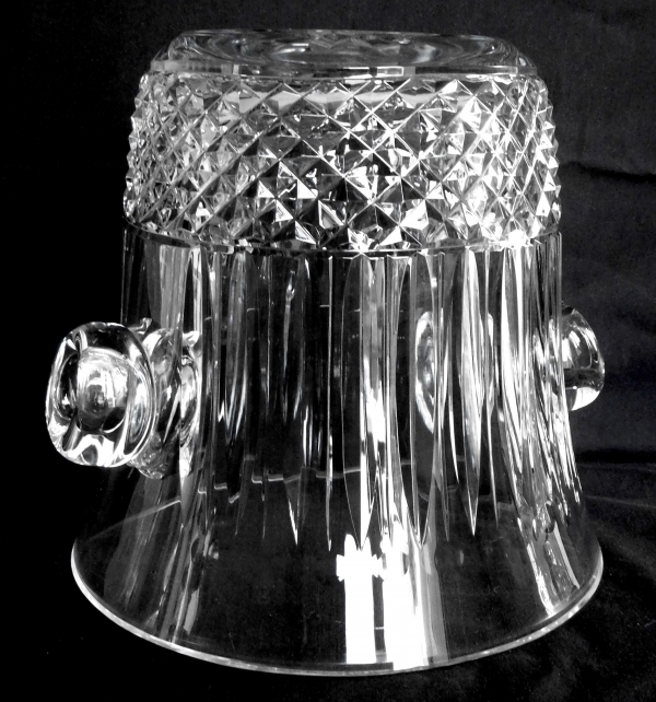 St Louis crystal ice bucket for champagne, Tommy pattern - signed