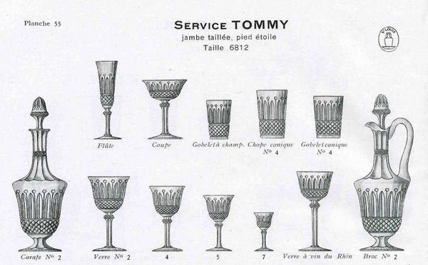 Seau à champagne en cristal de Saint Louis, modèle Tommy - signé