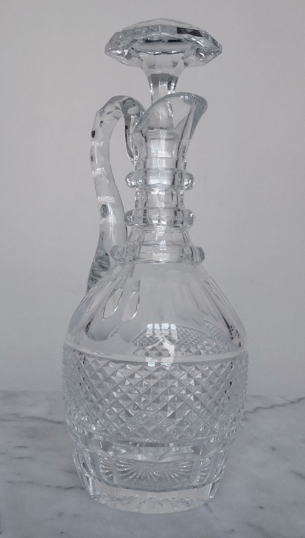 St. Louis crystal ewer, Trianon pattern, France, signed