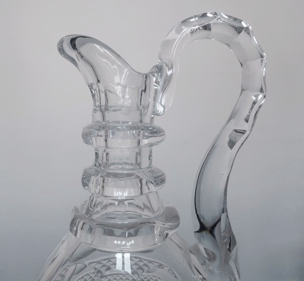 St. Louis crystal ewer, Trianon pattern, France, signed