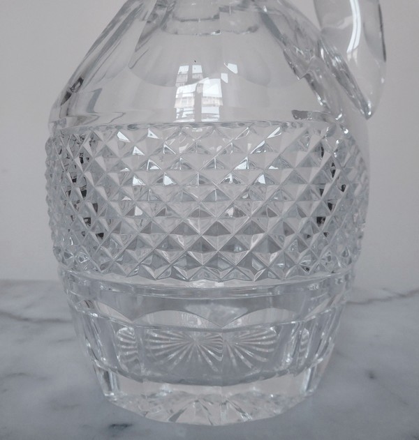St. Louis crystal ewer, Trianon pattern, France, signed