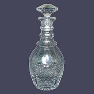 St Louis crystal wine decanter, Trianon pattern, original paper sticker