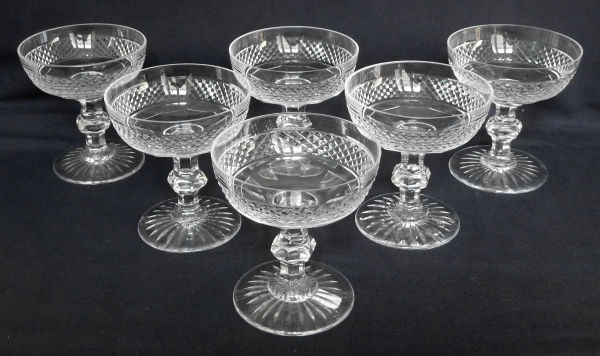 St Louis crystal champagne glass, Trianon pattern