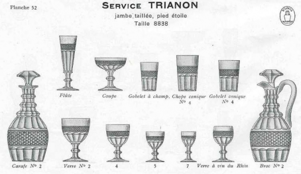 Coupe à champagne en cristal de Saint Louis, modèle Trianon