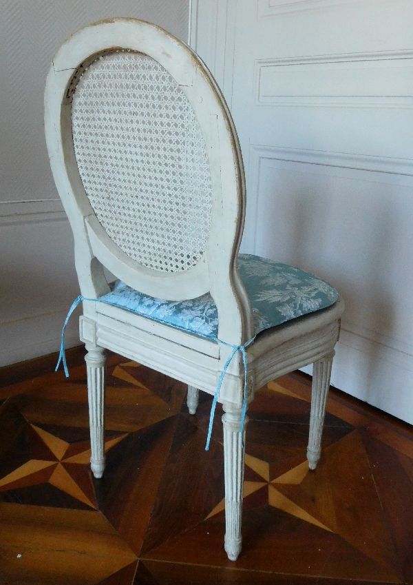 Jean Baptiste III Lelarge : pair of Louis XVI canned chairs stamped