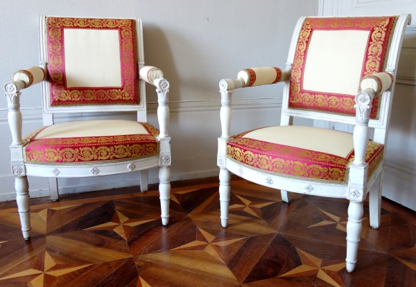 Pair of Empire armchairs stamped Jacob Desmalter - Prince of Lorraine marks