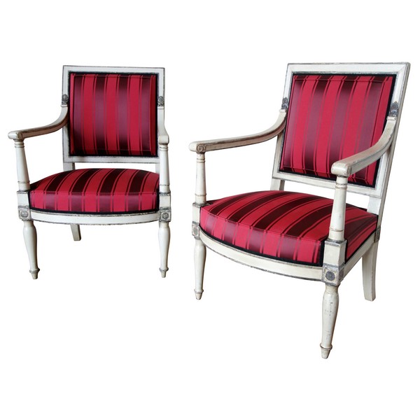 2 Empire armchairs - Les Tuileries and Fontainebleau palaces - attributed to Jacob Desmalter