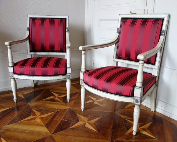 2 fauteuils Empire impériaux pour les Tuileries et Fontainebleau, attribués à Jacob Desmalter