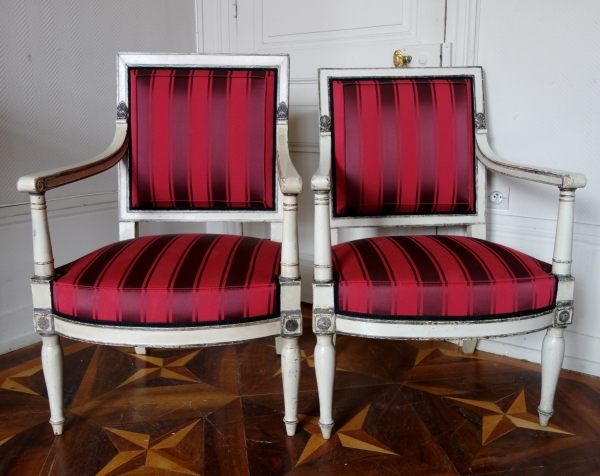 2 Empire armchairs - Les Tuileries and Fontainebleau palaces - attributed to Jacob Desmalter