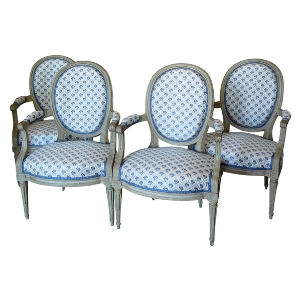 Set of 4 Louis XVI cabriolets armchairs - France late 18th century circa 1780