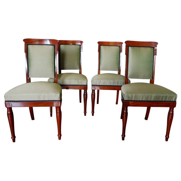 Jacob Desmalter : set of 4 Empire mahogany chairs stamped, early 19th century