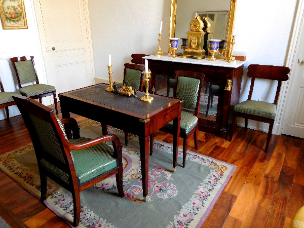 Jacob Desmalter : set of 4 Empire mahogany chairs stamped, early 19th century