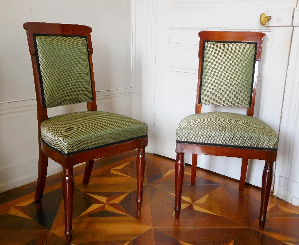 Jacob Desmalter : série de 4 chaises en acajou d'époque Empire - estampillées