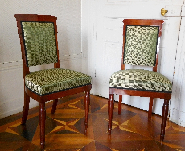 Jacob Desmalter : set of 4 Empire mahogany chairs stamped, early 19th century