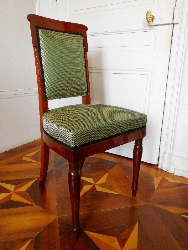 Jacob Desmalter : set of 4 Empire mahogany chairs stamped, early 19th century