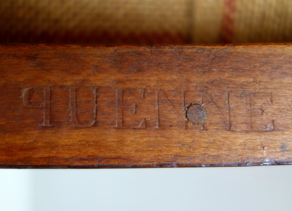 Set of 4 Empire mahogany chairs stamped Quenne, 19th century