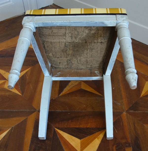 Suite de 4 chaises à l'étrusque en bois finement sculpté & laqué, époque Directoire, vers 1795