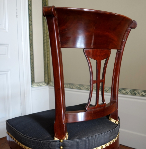 Demay : set of 4 mahogany chairs covered with horsehair - 18th century - stamped