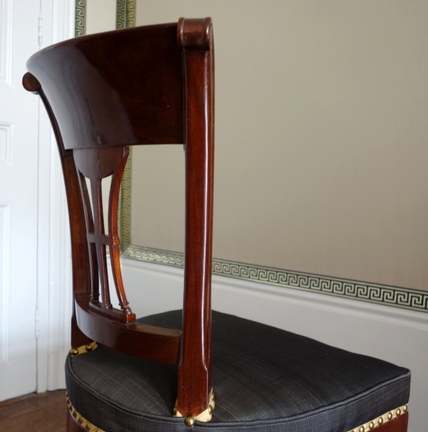 Demay : set of 4 mahogany chairs covered with horsehair - 18th century - stamped