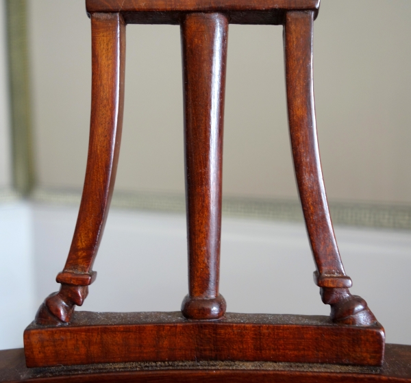 Demay : set of 4 mahogany chairs covered with horsehair - 18th century - stamped