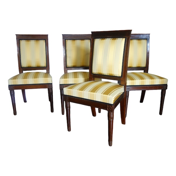 Suite de 4 chaises d'audience en acajou d'époque Empire, à rapprocher de l'oeuvre de Marcion