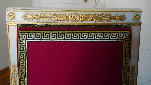 Marcion : set of 4 Empire chairs, lacquered and gilt wood - stamped
