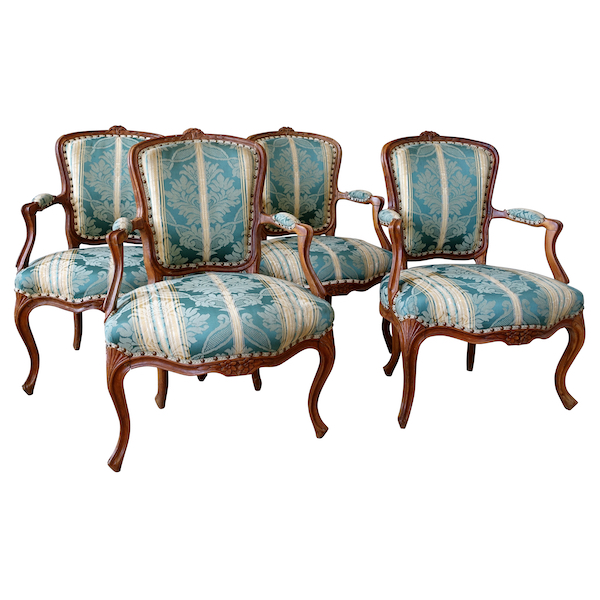 Set of 4 Louis XV armchairs - 18th century