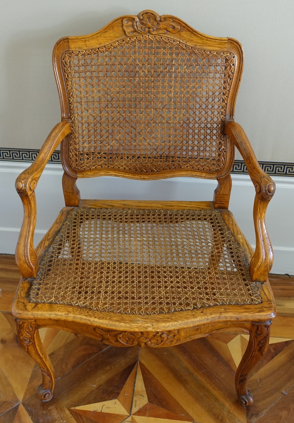 4 Louis XV Regency caned armchairs - 18th century